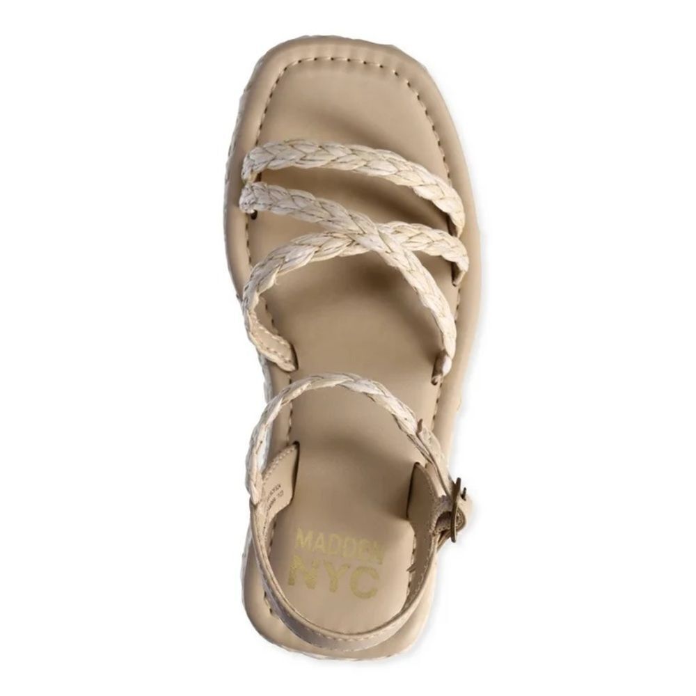 Madden Girl Cream Braided Sandals